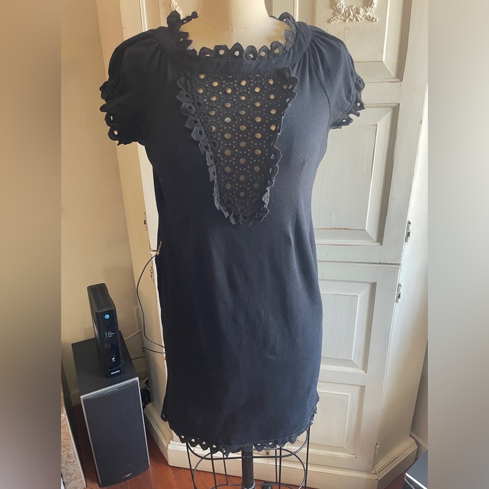 Black cotton mini dress by Tracy Negoshian size Medium